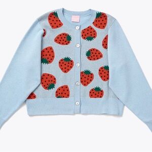 ban.do Blue Strawberry Cardigan